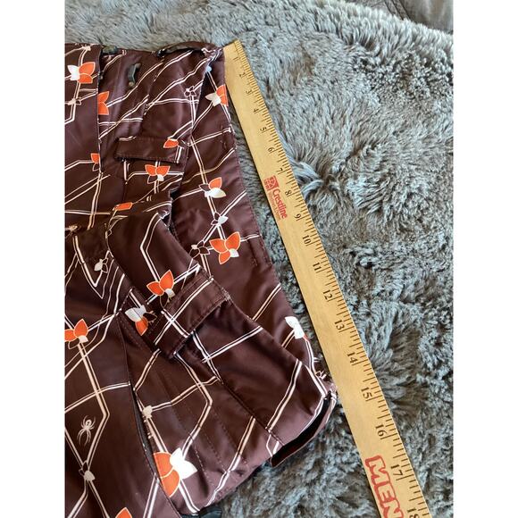 Spyder womens  Geometric Print Pockets Snow Ski Pants Snowboarding Brown Size 10 - Picture 10 of 12